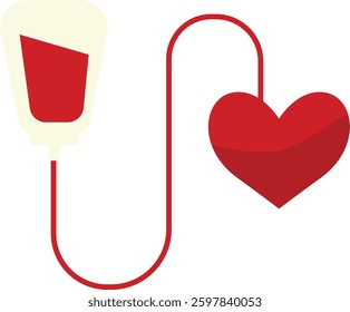Blood Donor Element on White Background. Donation Blood Concept. Vector Illustration.