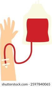 Blood Donor Element on White Background. Donation Blood Concept. Vector Illustration.