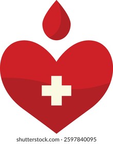 Blood Donor Element on White Background. Donation Blood Concept. Vector Illustration.