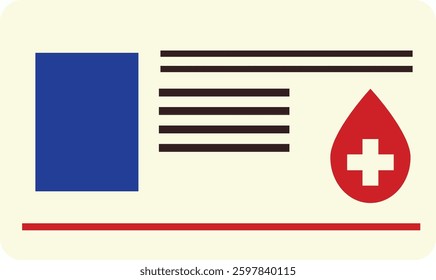 Blood Donor Element on White Background. Donation Blood Concept. Vector Illustration.