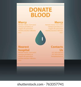 Blood donor. Flyer design template vector