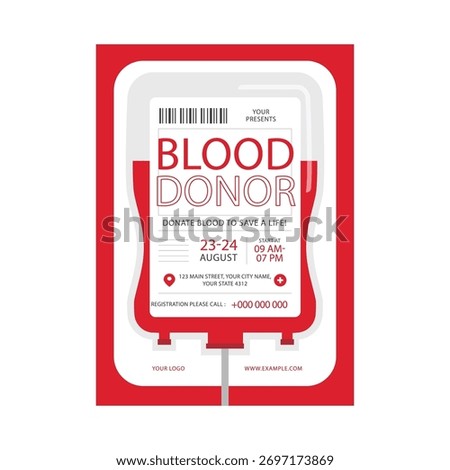 Blood donor flyer poster template design