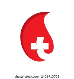 Diseño de la ilustración del icono del vector del logotipo del donador de sangre