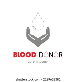 BLUTDONOR-LOGO-VEKTOR MIT AKTUALISIERTEN HÄNDEN