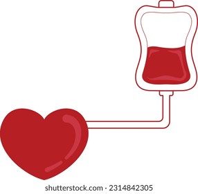 Blood Donor Transfusion day elements
