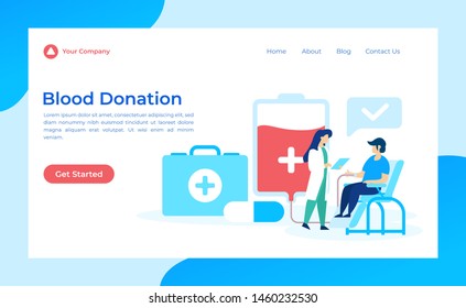 Blood Donor vector concept illustration for landing page, wallpaper, background, banner, advertising, web, business