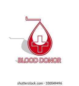 Blood donor vector icon or logo