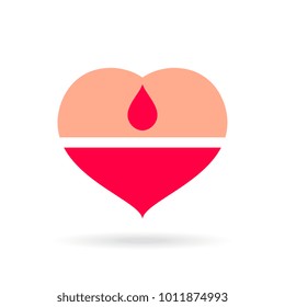 Blood donor vector logo illustration isolated on white background