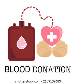 Blut von Blutspendern zu einem Empfänger mit Herz