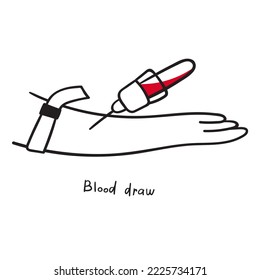 Dibujo de sangre. Icono de contorno del vector sobre fondo blanco.