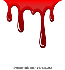 Blood Drip 3d Drop Blood Isloated Stock Vector (Royalty Free) 1474780262