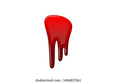 Blood Drip 3d Drop Blood Isloated Stock Vector (Royalty Free ...