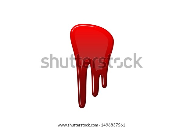 Blood Drip 3d Drop Blood Isloated Stock Vector (Royalty Free) 1496837561