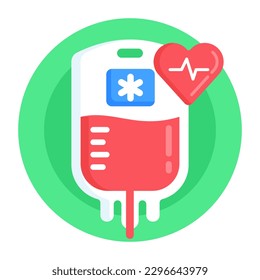 A blood drip in flat round icon design 