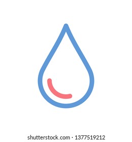 Blood Drip Simple Line Icon in minimal style - vector eps