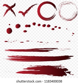 Blood or drip splatters vector marking dot plotting blotting red liquid liquid surface drop abstract grunge