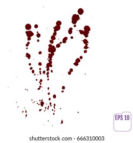 Blood drip. Vector red Ink stain, blots and splashes. Isolated Realistic paint drops, design elements.