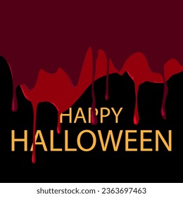 La sangre gotea sobre el fondo blanco. Feliz Halloween. Ilustración del vector