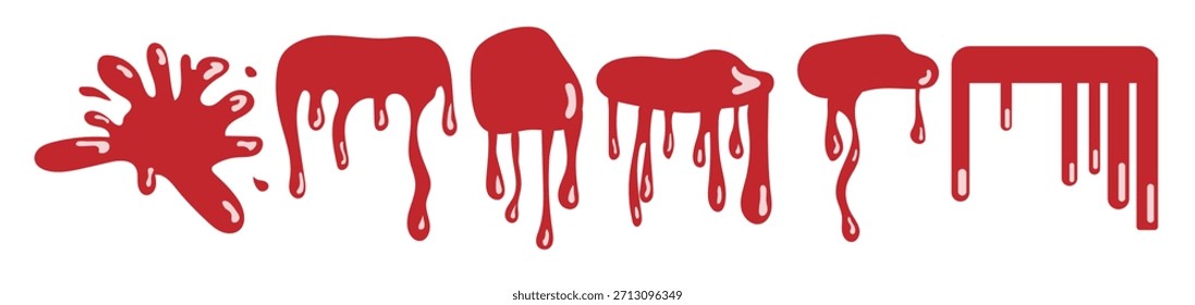 Conjunto de Vector de goteo de sangre ilustración