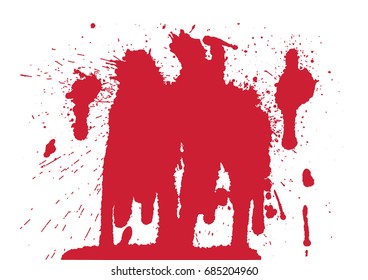 Blood drips and splatter.