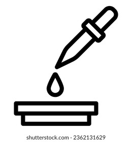 Blood Drop for analysis line icon, Medical tests concept, Chemistry pipette sign on white background, pipette with dropped liquid icon in outline style for mobile and web. Vector graphics