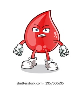 blood drop angry mascot vector cartoon illustration
