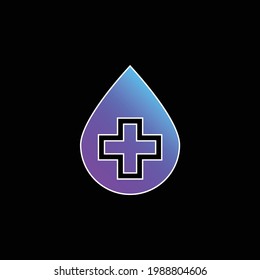 Icono del vector de gradiente azul de caída de sangre