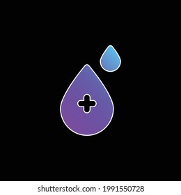 Icono del vector de gradiente azul de caída de sangre