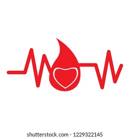 Blood drop with cardiogram. Blood donation. Vector illustration design