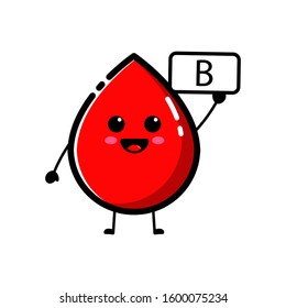 Blood drop character with blood type B