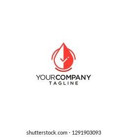 blood drop check logo vector icon illustration