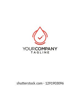 blood drop check logo vector icon illustration