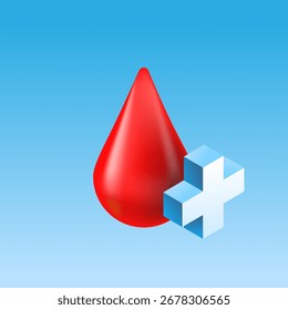 Gota de sangue com ícone de cruz