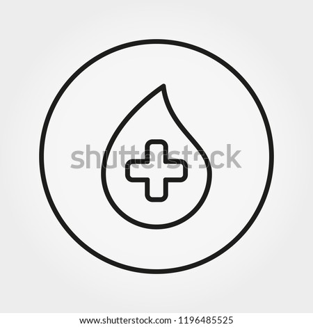 Blood drop with cross. Universal Icon. Vector. Editable Thin line.