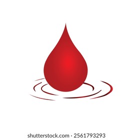 Blood drop design on white background