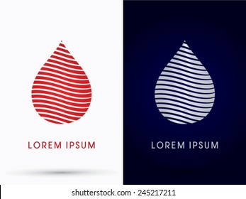 Blood, Drop, Designed Using Red Line, Logo, Symbol, Icon, Graphic, Vector.