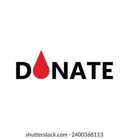 Logo del concepto de donación de sangre. Logo de donación de sangre. Ilustración del vector de diseño de la plantilla del logotipo del donador de sangre