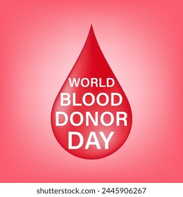 Blood Drop. Blood Donation Concept. World Blood Donor Day. Vector Illustration. 