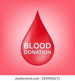 Gota de sangre. Concepto de donación de sangre. Día Mundial del Donante de Sangre. Ilustración vectorial. 