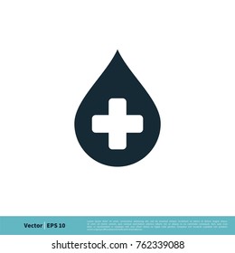 Blood Drop Donor Icon Vector Logo Template Illustration Design. Vector EPS 10.