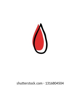 blood drop doodle icon
