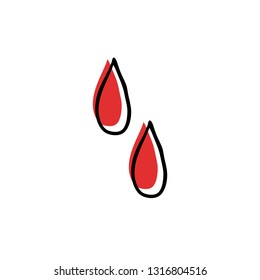 blood drop doodle icon