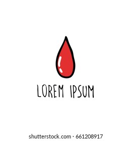 blood drop doodle icon