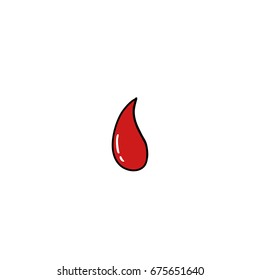 blood drop doodle icon