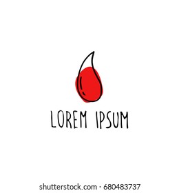 blood drop doodle icon