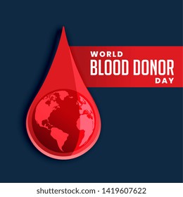 blood drop with earth concept background