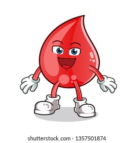 blood drop excited mascot vector cartoon illustration