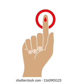 blood drop from a finger focus vector illustration EPS10