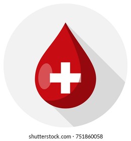icono de diseño plano con gota de sangre