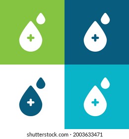 Blood Drop Flat four color minimal icon set
